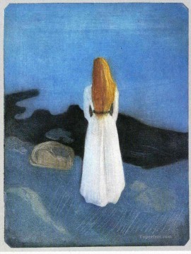  Munch Pintura al %C3%B3leo - Mujer joven en la orilla 1896 Edvard Munch